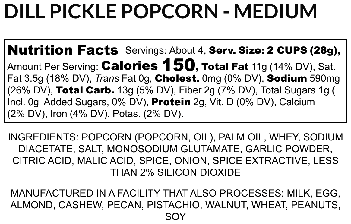 C23-Dill Pickle Gourmet Popcorn